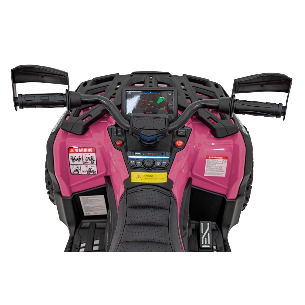 Elektrinis keturratis Can Am Outlander ATV, Pink-Elektromobiliai vaikams, Keturračiai ir bagiai-e-vaikas