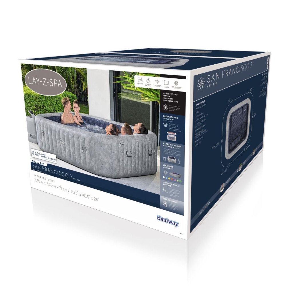 Sūkurinė vonia Lay-Z-Spa San Francisco SMART HydroJet PRO Jacuzzi BESTWAY