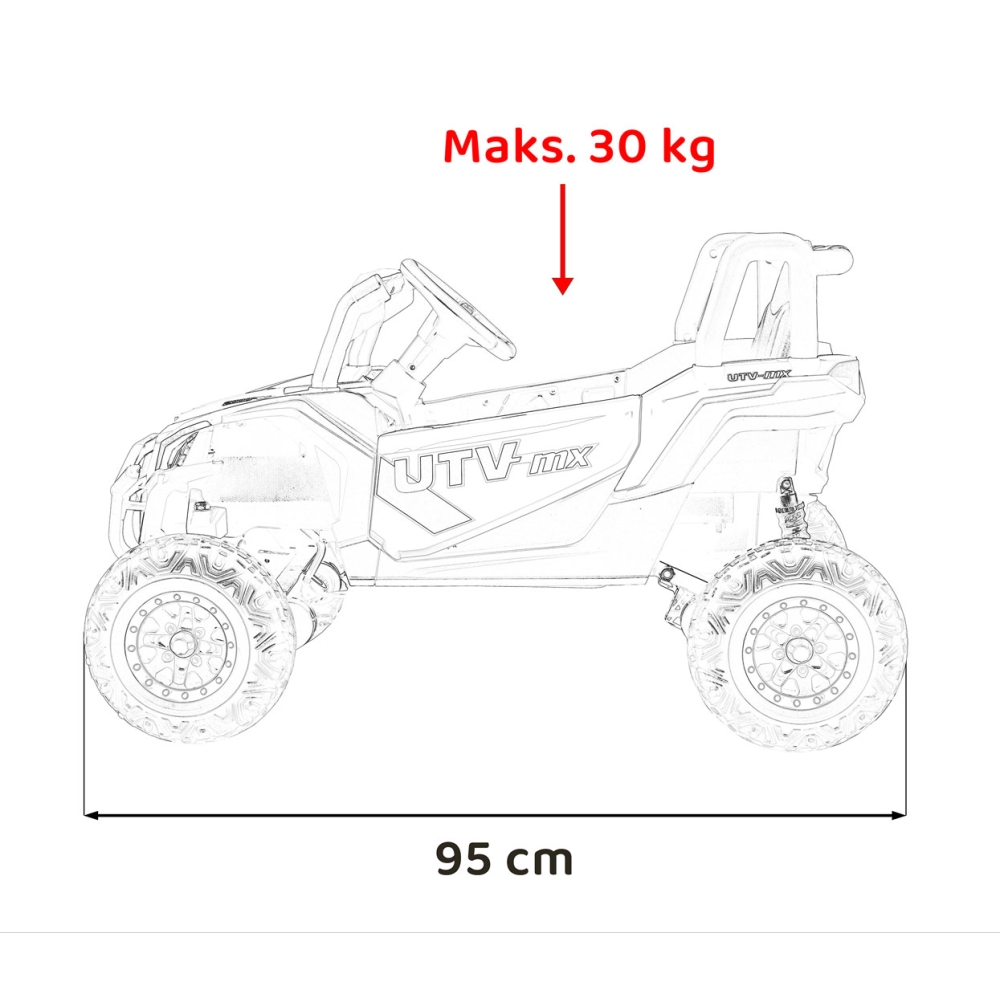 Elektrinis Buggy Madman UTV-MX, White-Elektromobiliai vaikams, Keturračiai ir bagiai-e-vaikas