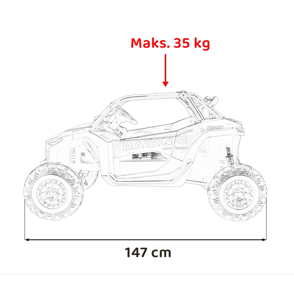 Elektromobilis RACING Road 2000, Red-Elektromobiliai vaikams, Keturračiai ir bagiai-e-vaikas