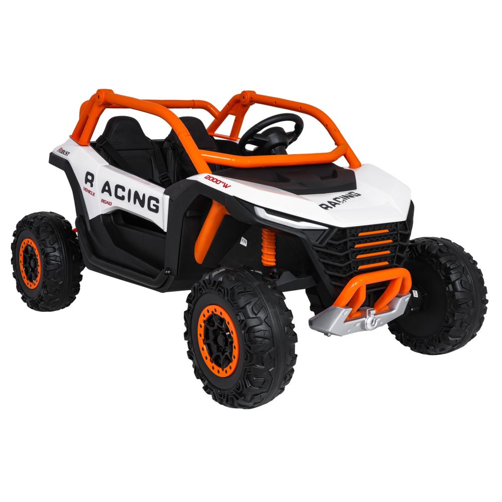 Elektromobilis RACING Road 2000, White-Elektromobiliai vaikams, Keturračiai ir bagiai-e-vaikas