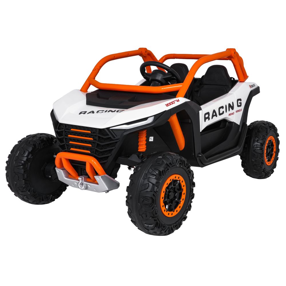 Elektromobilis RACING Road 2000, White-Elektromobiliai vaikams, Keturračiai ir bagiai-e-vaikas