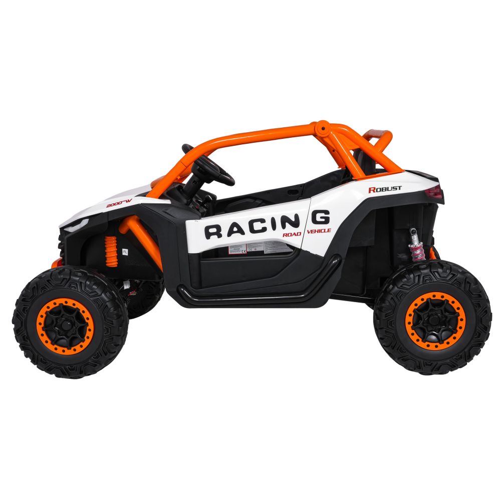 Elektromobilis RACING Road 2000, White-Elektromobiliai vaikams, Keturračiai ir bagiai-e-vaikas
