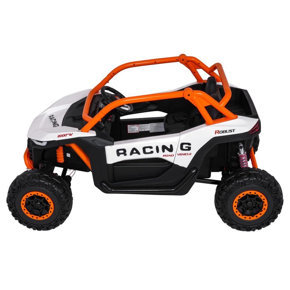 Elektromobilis RACING Road 2000, White-Elektromobiliai vaikams, Keturračiai ir bagiai-e-vaikas
