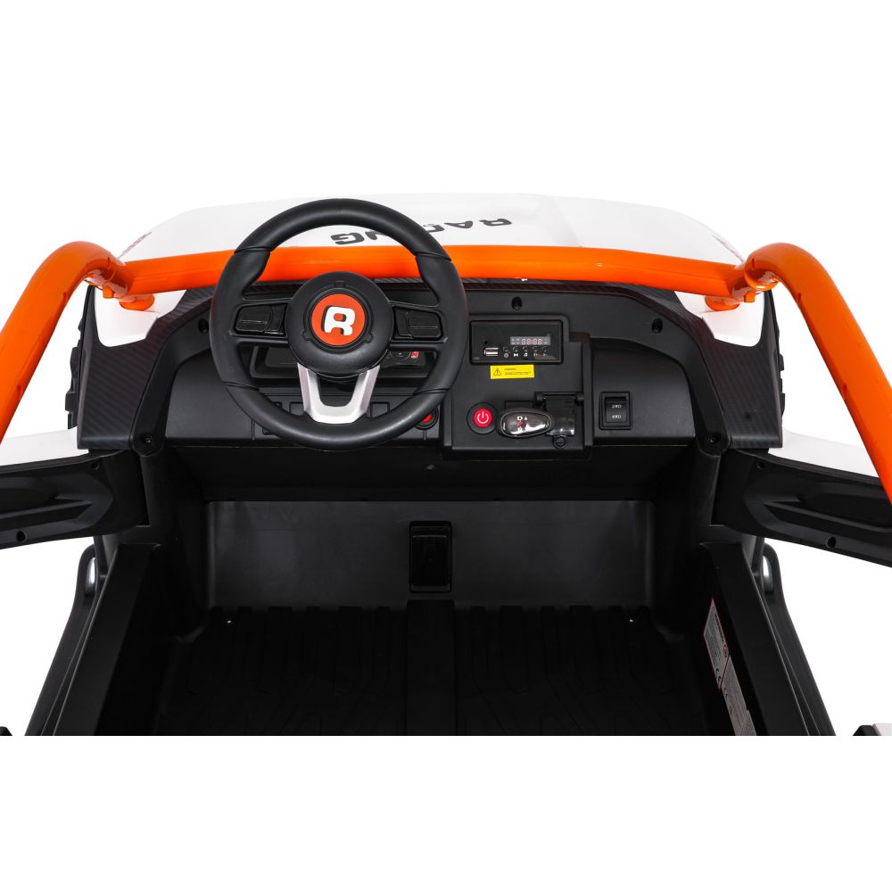 Elektromobilis RACING Road 2000, White-Elektromobiliai vaikams, Keturračiai ir bagiai-e-vaikas