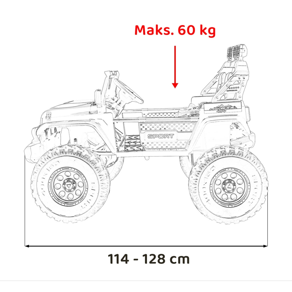 Elektromobilis Extreme Sport 4x4, kintamo dydžio, Black-Elektromobiliai vaikams, Visureigiai-e-vaikas