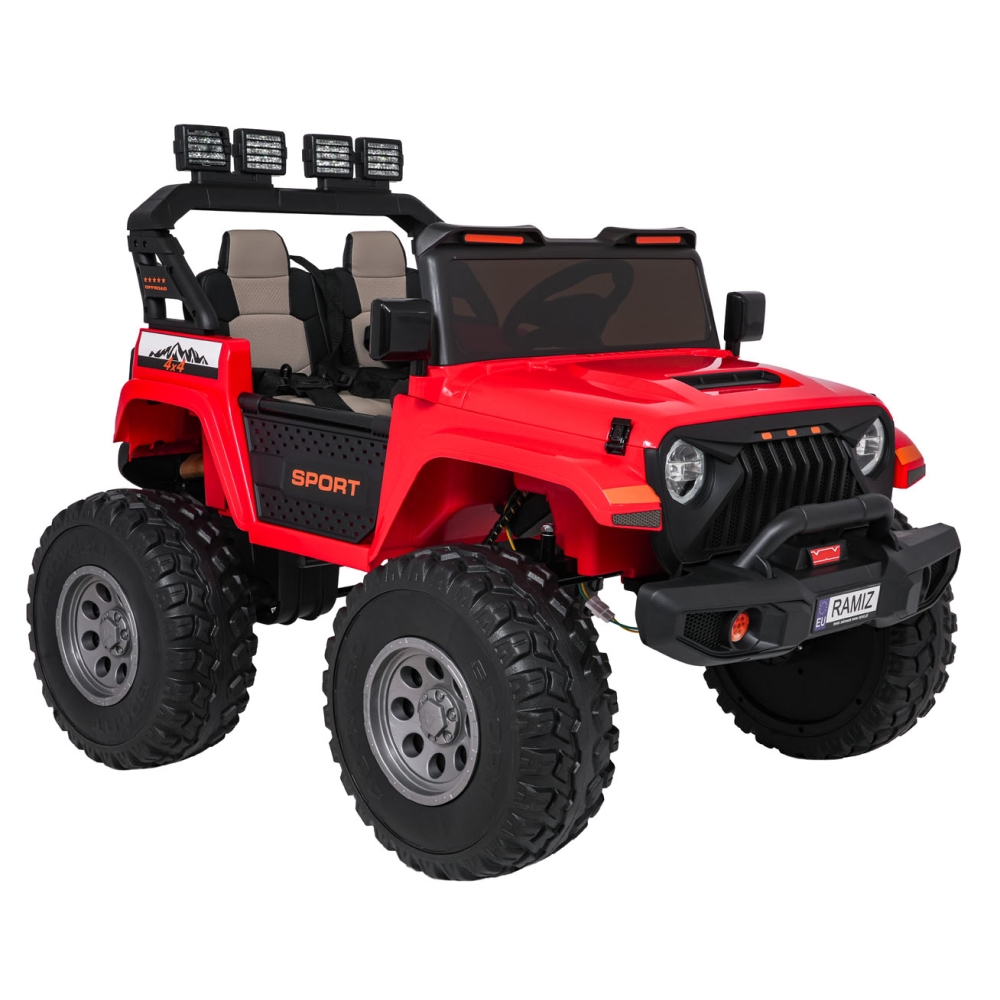 Elektromobilis Extreme Sport 4x4, kintamo dydžio, Red-Elektromobiliai vaikams, Visureigiai-e-vaikas