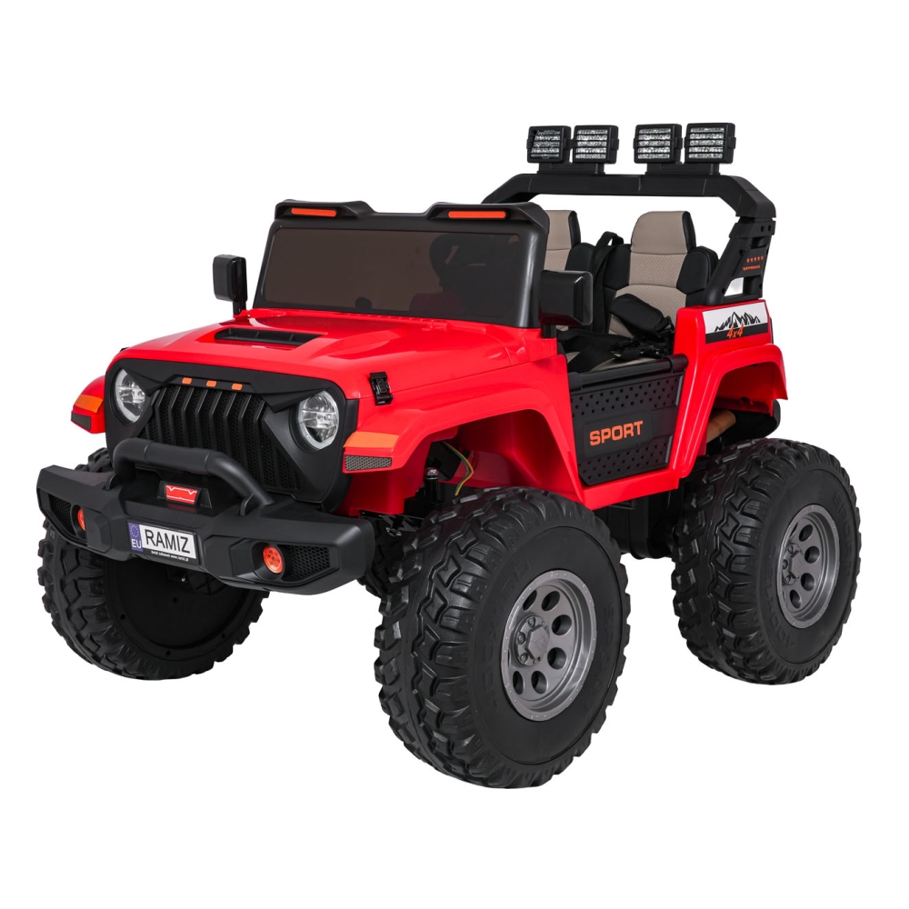 Elektromobilis Extreme Sport 4x4, kintamo dydžio, Red-Elektromobiliai vaikams, Visureigiai-e-vaikas