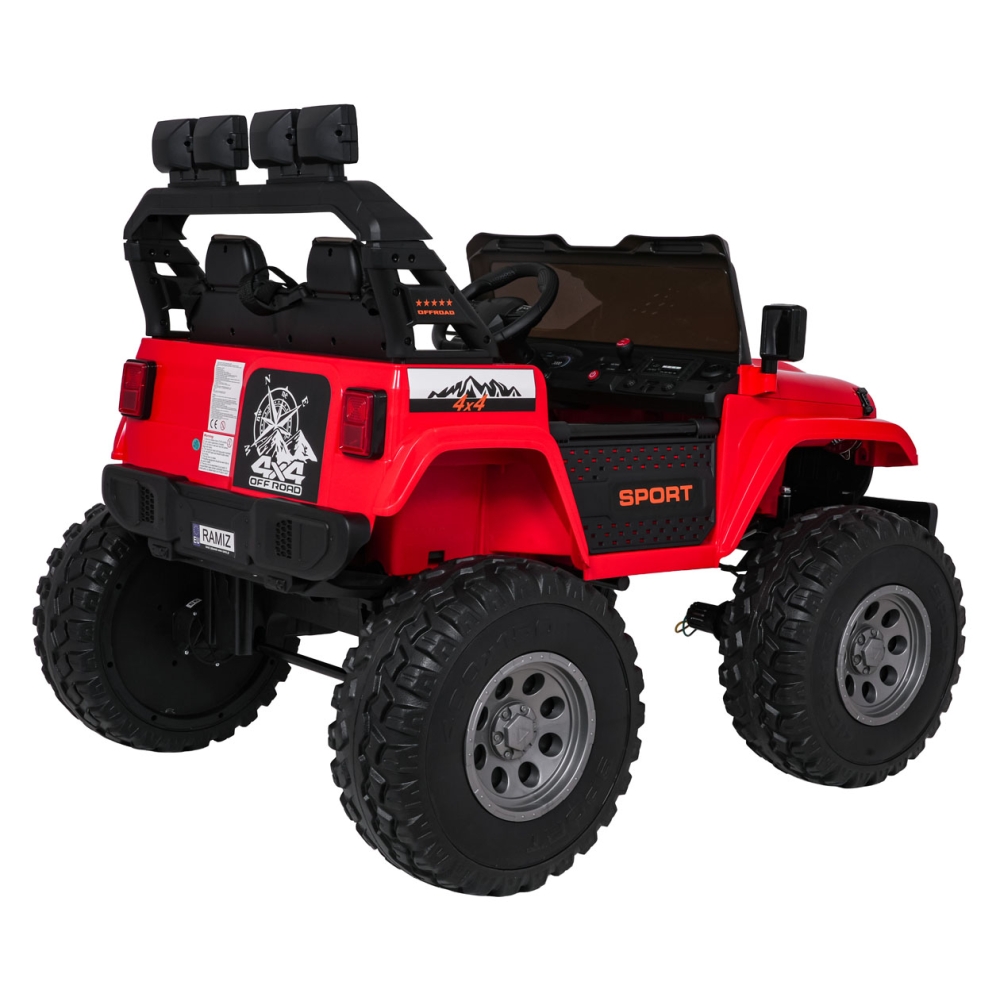 Elektromobilis Extreme Sport 4x4, kintamo dydžio, Red-Elektromobiliai vaikams, Visureigiai-e-vaikas