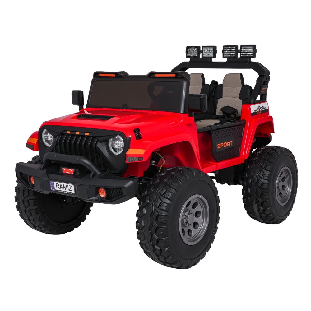 Elektromobilis Extreme Sport 4x4, kintamo dydžio, Red-Elektromobiliai vaikams, Visureigiai-e-vaikas