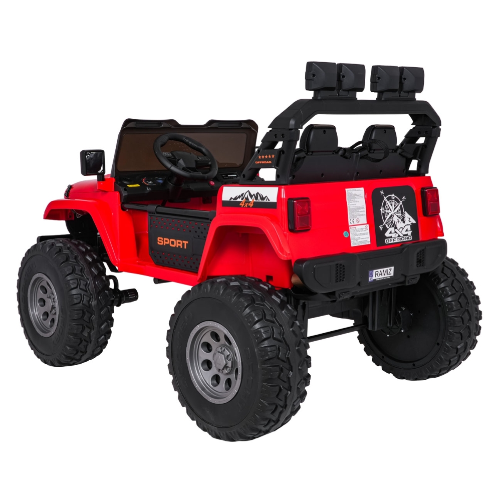 Elektromobilis Extreme Sport 4x4, kintamo dydžio, Red-Elektromobiliai vaikams, Visureigiai-e-vaikas