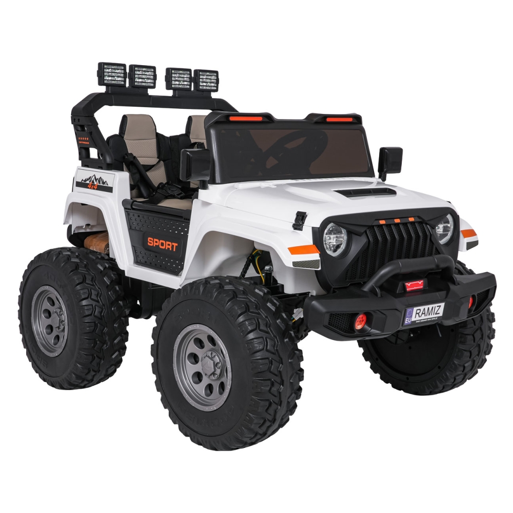 Elektromobilis Extreme Sport 4x4, kintamo dydžio, White-Elektromobiliai vaikams, Visureigiai-e-vaikas