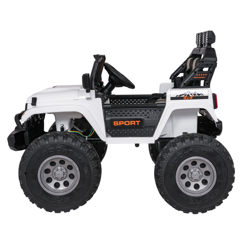 Elektromobilis Extreme Sport 4x4, kintamo dydžio, White-Elektromobiliai vaikams, Visureigiai-e-vaikas