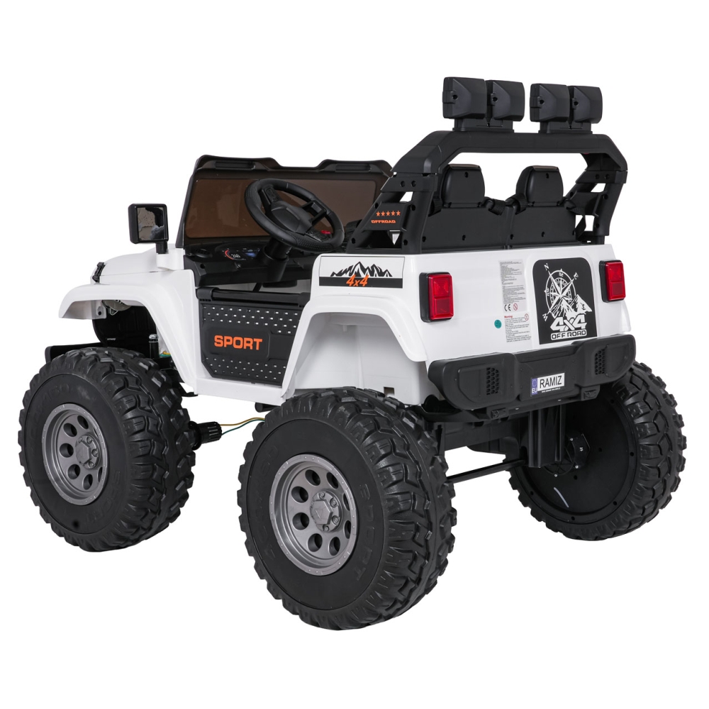 Elektromobilis Extreme Sport 4x4, kintamo dydžio, White-Elektromobiliai vaikams, Visureigiai-e-vaikas