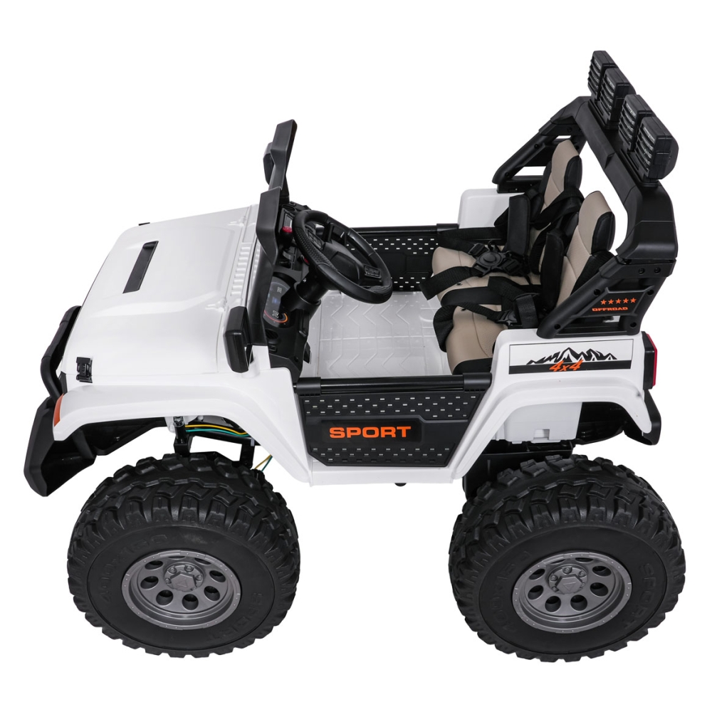Elektromobilis Extreme Sport 4x4, kintamo dydžio, White-Elektromobiliai vaikams, Visureigiai-e-vaikas