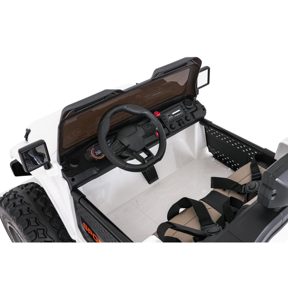 Elektromobilis Extreme Sport 4x4, kintamo dydžio, White-Elektromobiliai vaikams, Visureigiai-e-vaikas