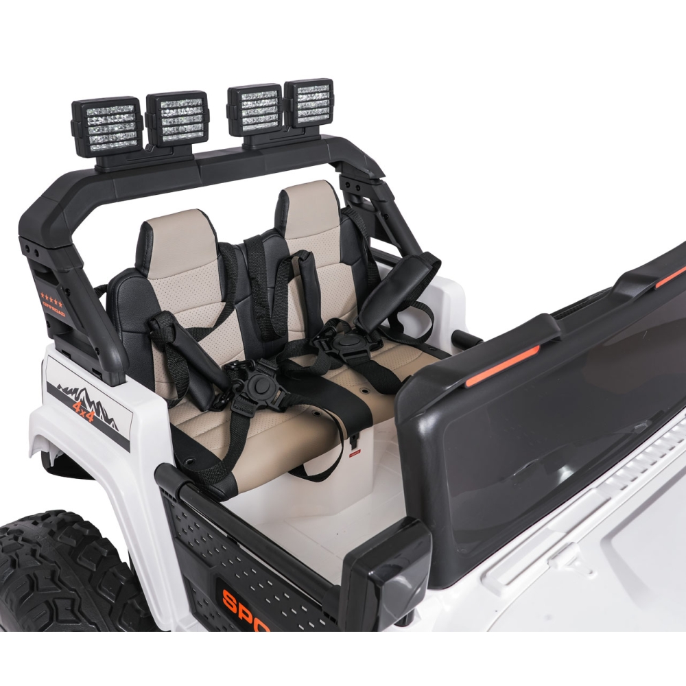 Elektromobilis Extreme Sport 4x4, kintamo dydžio, White-Elektromobiliai vaikams, Visureigiai-e-vaikas