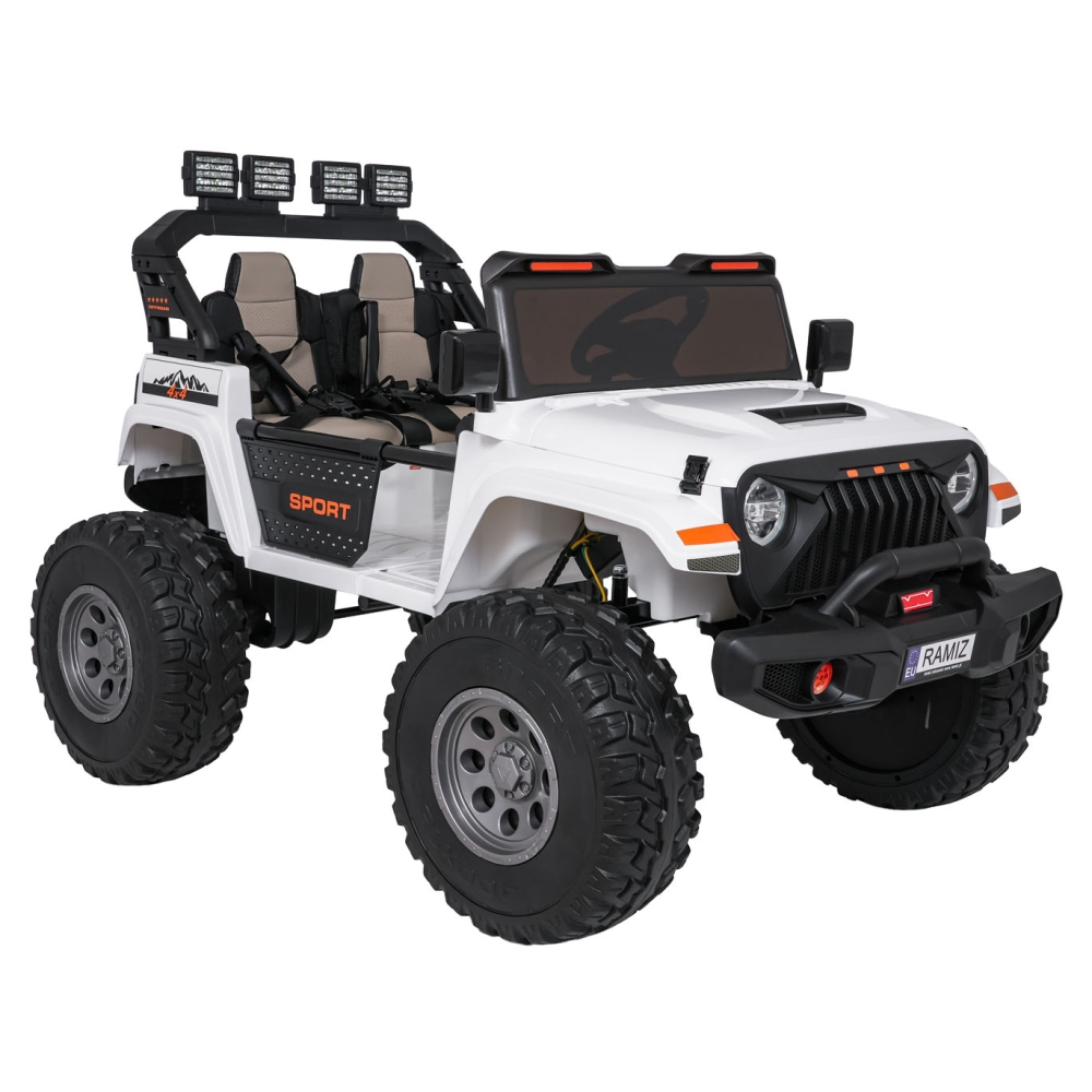 Elektromobilis Extreme Sport 4x4, kintamo dydžio, White-Elektromobiliai vaikams, Visureigiai-e-vaikas