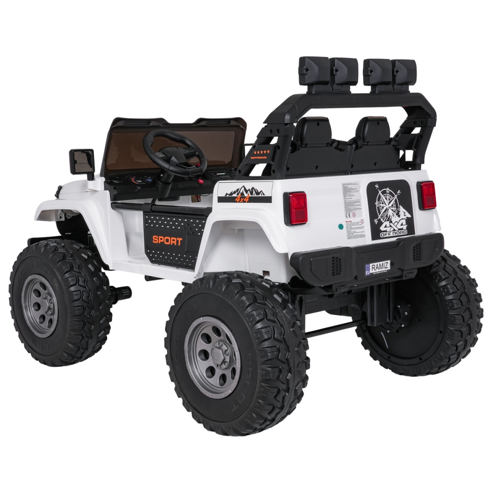 Elektromobilis Extreme Sport 4x4, kintamo dydžio, White-Elektromobiliai vaikams, Visureigiai-e-vaikas
