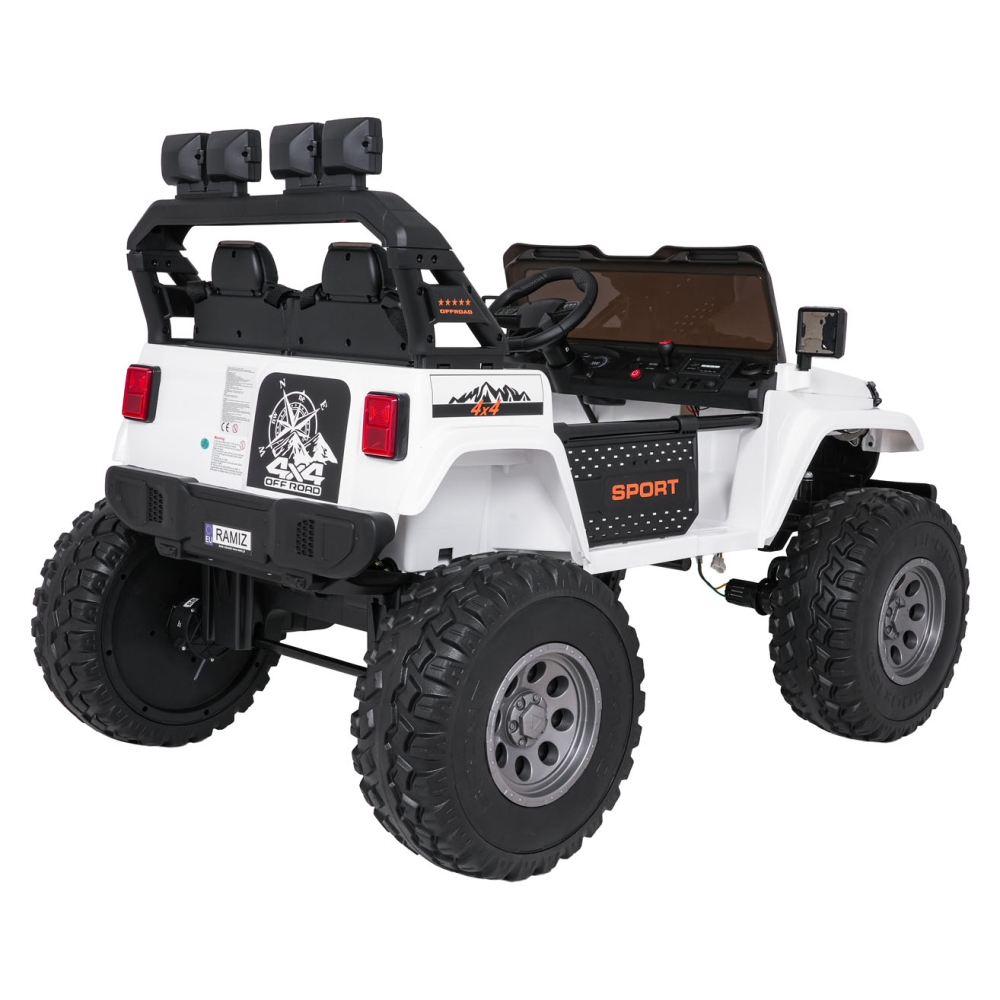 Elektromobilis Extreme Sport 4x4, kintamo dydžio, White-Elektromobiliai vaikams, Visureigiai-e-vaikas