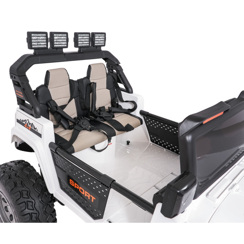 Elektromobilis Extreme Sport 4x4, kintamo dydžio, White-Elektromobiliai vaikams, Visureigiai-e-vaikas