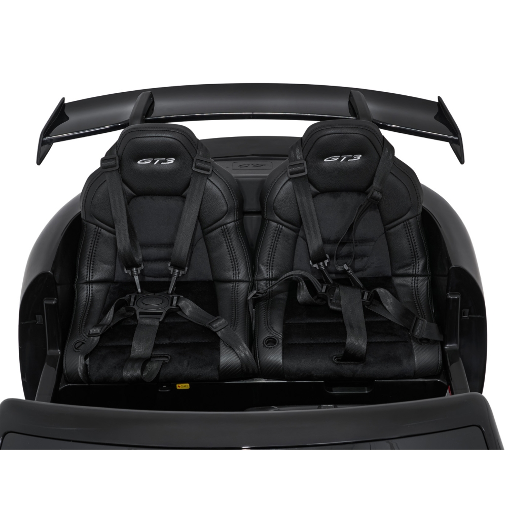 Dvivietis elektromobilis Porsche 911 GT3, Black-Elektromobiliai vaikams, Mašinos-e-vaikas