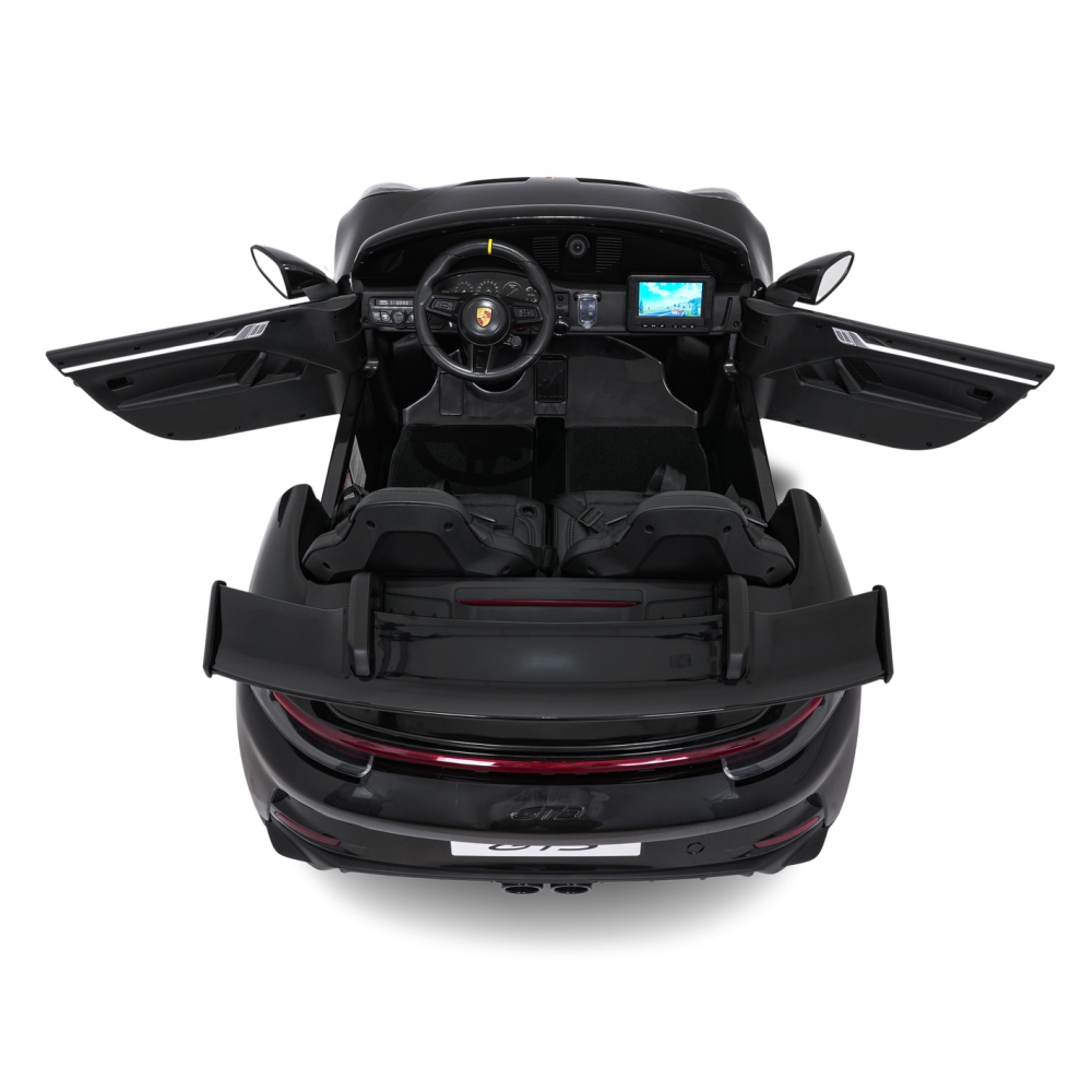 Dvivietis elektromobilis Porsche 911 GT3 MP4, Black-Elektromobiliai vaikams, Mašinos-e-vaikas