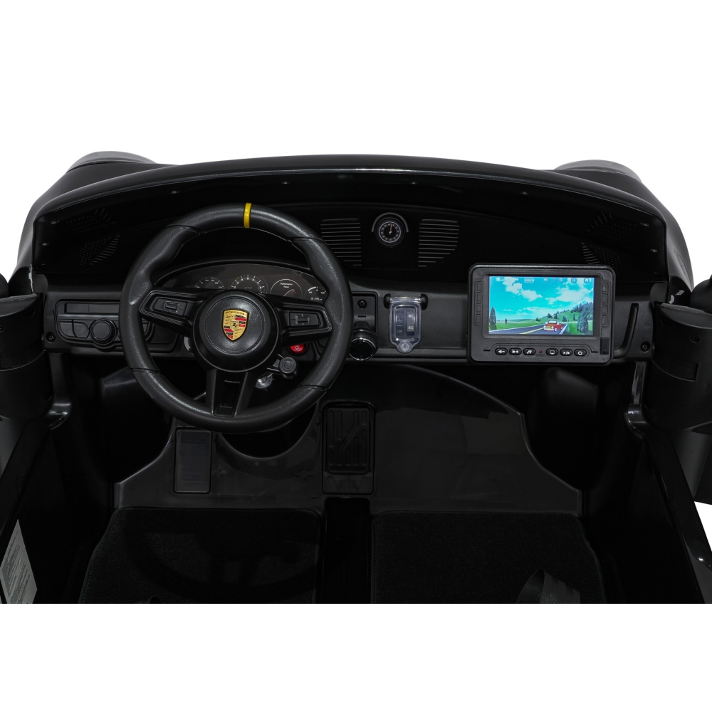 Dvivietis elektromobilis Porsche 911 GT3 MP4, Black-Elektromobiliai vaikams, Mašinos-e-vaikas