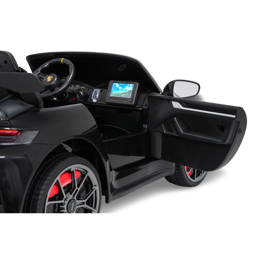 Dvivietis elektromobilis Porsche 911 GT3 MP4, Black-Elektromobiliai vaikams, Mašinos-e-vaikas