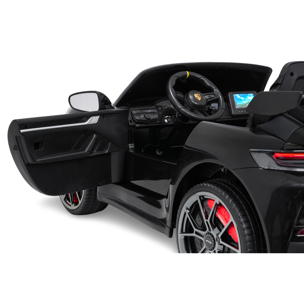 Dvivietis elektromobilis Porsche 911 GT3 MP4, Black-Elektromobiliai vaikams, Mašinos-e-vaikas