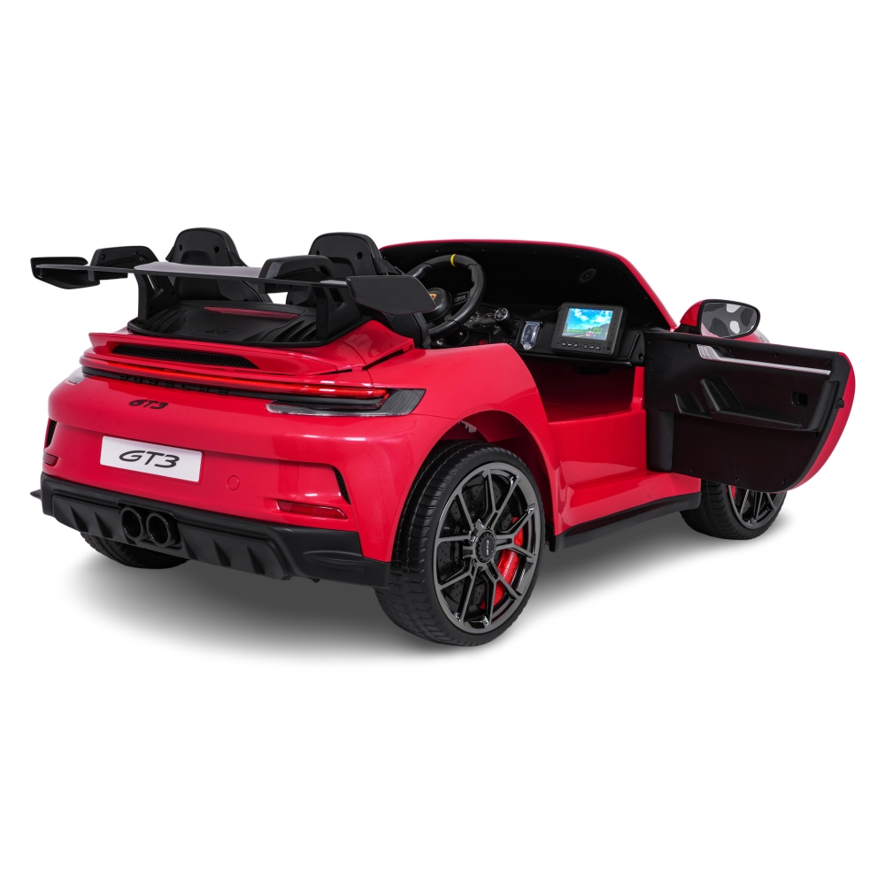 Dvivietis elektromobilis Porsche 911 GT3 MP4, Red-Elektromobiliai vaikams, Mašinos-e-vaikas