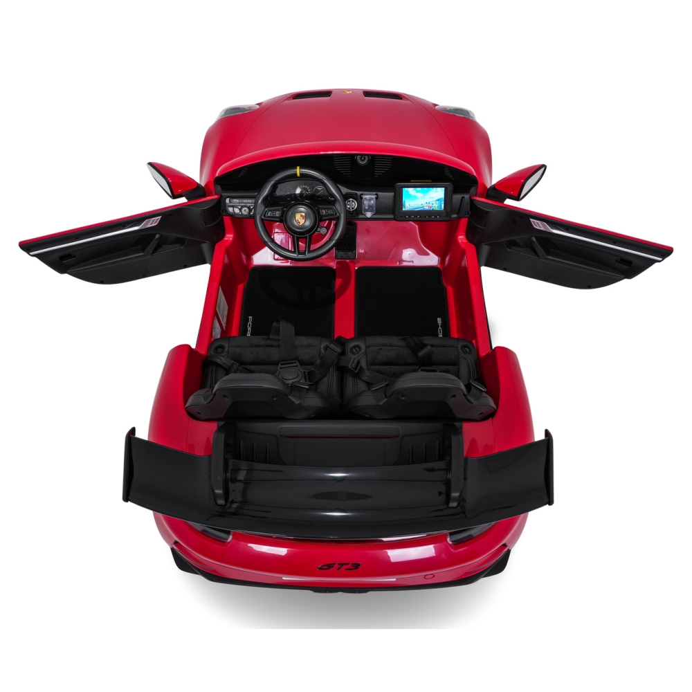 Dvivietis elektromobilis Porsche 911 GT3 MP4, Red-Elektromobiliai vaikams, Mašinos-e-vaikas