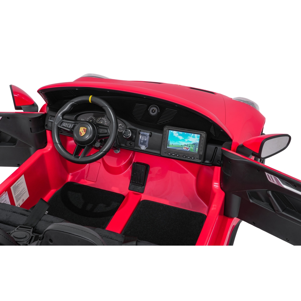 Dvivietis elektromobilis Porsche 911 GT3 MP4, Red-Elektromobiliai vaikams, Mašinos-e-vaikas