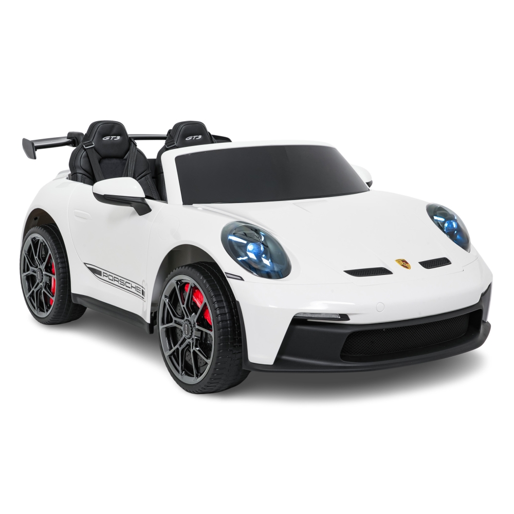 Dvivietis elektromobilis Porsche 911 GT3 MP4, White-Elektromobiliai vaikams, Mašinos-e-vaikas