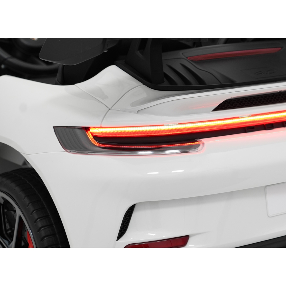 Dvivietis elektromobilis Porsche 911 GT3 MP4, White-Elektromobiliai vaikams, Mašinos-e-vaikas