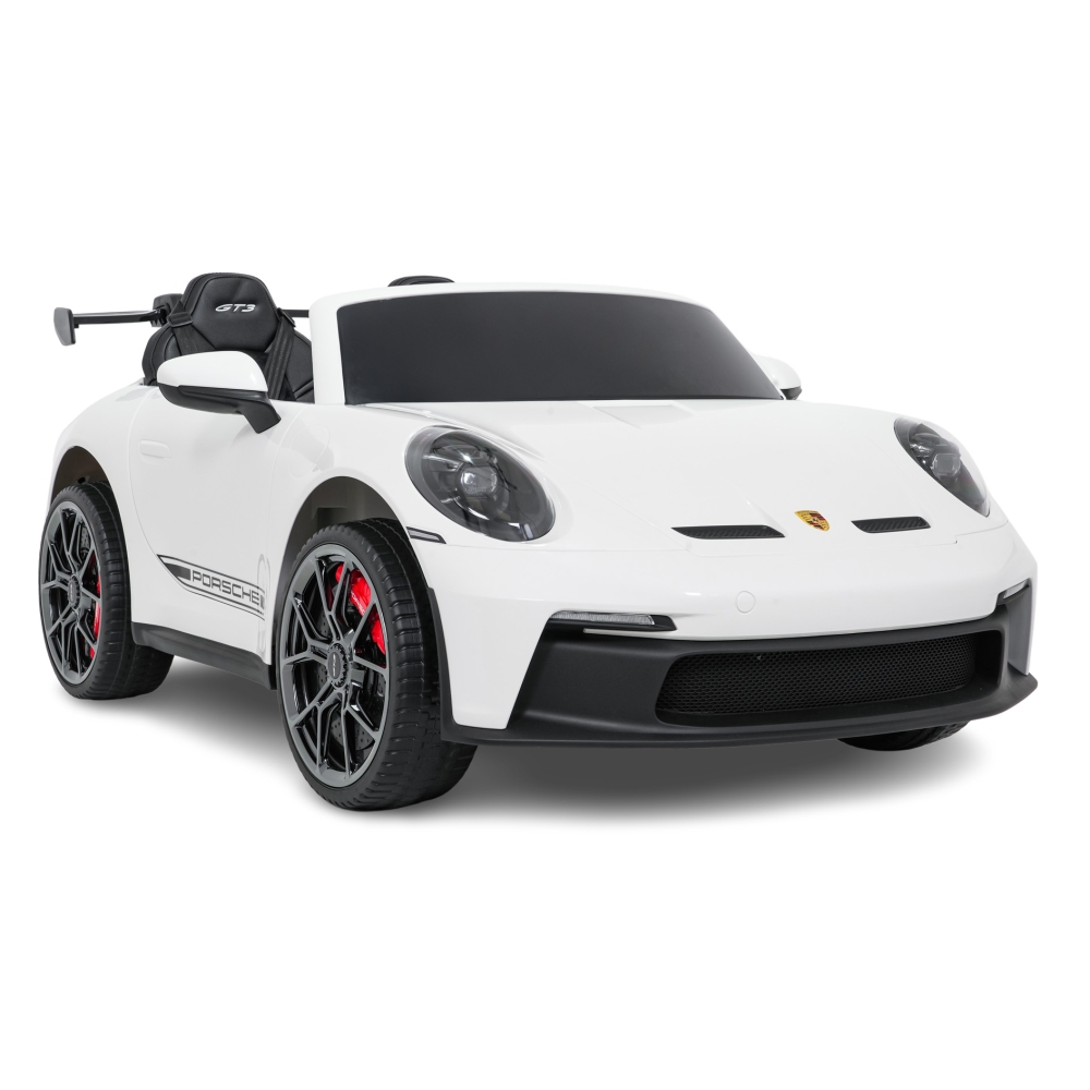 Dvivietis elektromobilis Porsche 911 GT3 MP4, White-Elektromobiliai vaikams, Mašinos-e-vaikas