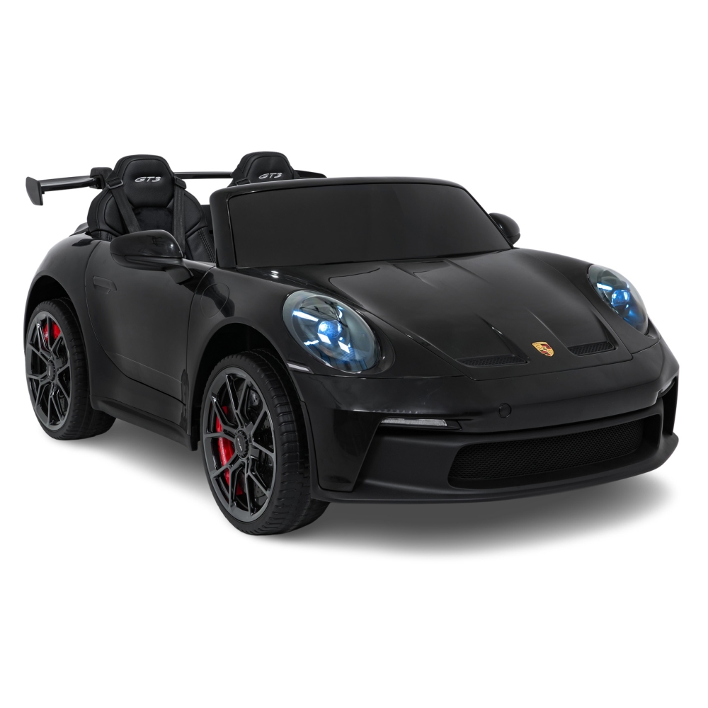 Dvivietis elektromobilis Porsche 911 GT3 STRONG, Black-Elektromobiliai vaikams, Mašinos-e-vaikas