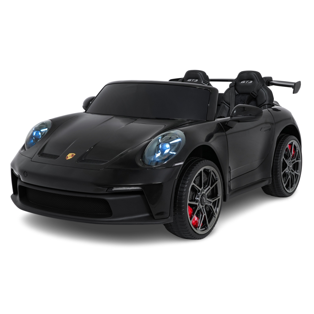 Dvivietis elektromobilis Porsche 911 GT3 STRONG, Black-Elektromobiliai vaikams, Mašinos-e-vaikas