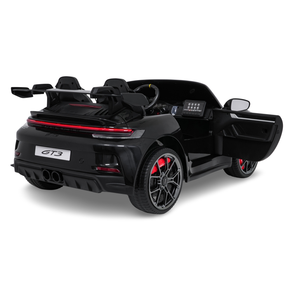 Dvivietis elektromobilis Porsche 911 GT3 STRONG, Black-Elektromobiliai vaikams, Mašinos-e-vaikas