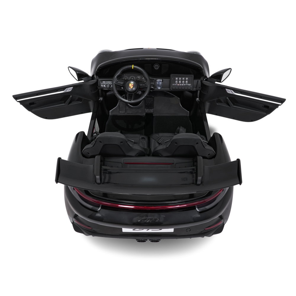 Dvivietis elektromobilis Porsche 911 GT3 STRONG, Black-Elektromobiliai vaikams, Mašinos-e-vaikas