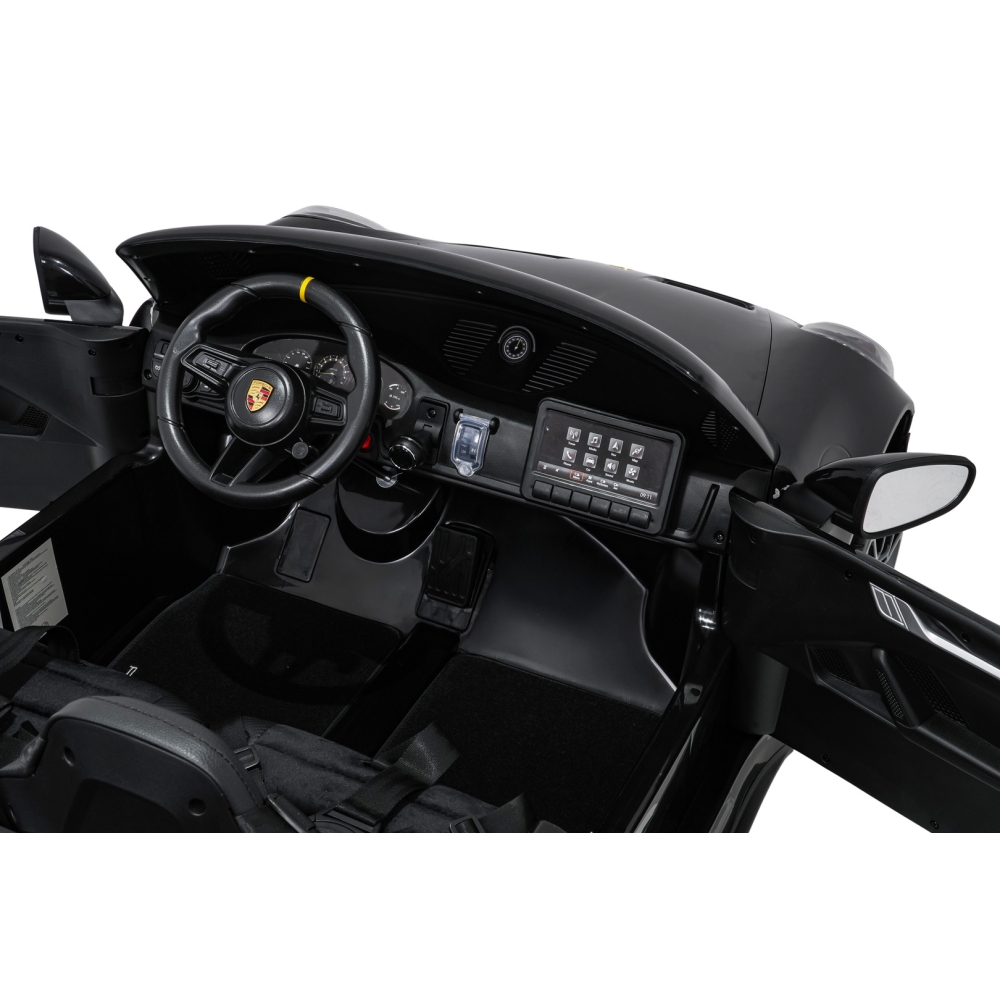 Dvivietis elektromobilis Porsche 911 GT3 STRONG, Black-Elektromobiliai vaikams, Mašinos-e-vaikas