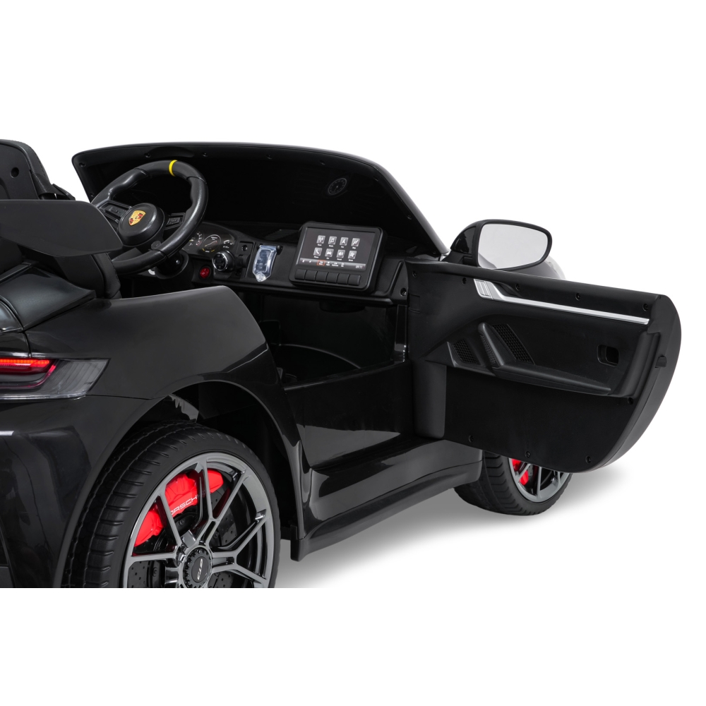 Dvivietis elektromobilis Porsche 911 GT3 STRONG, Black-Elektromobiliai vaikams, Mašinos-e-vaikas