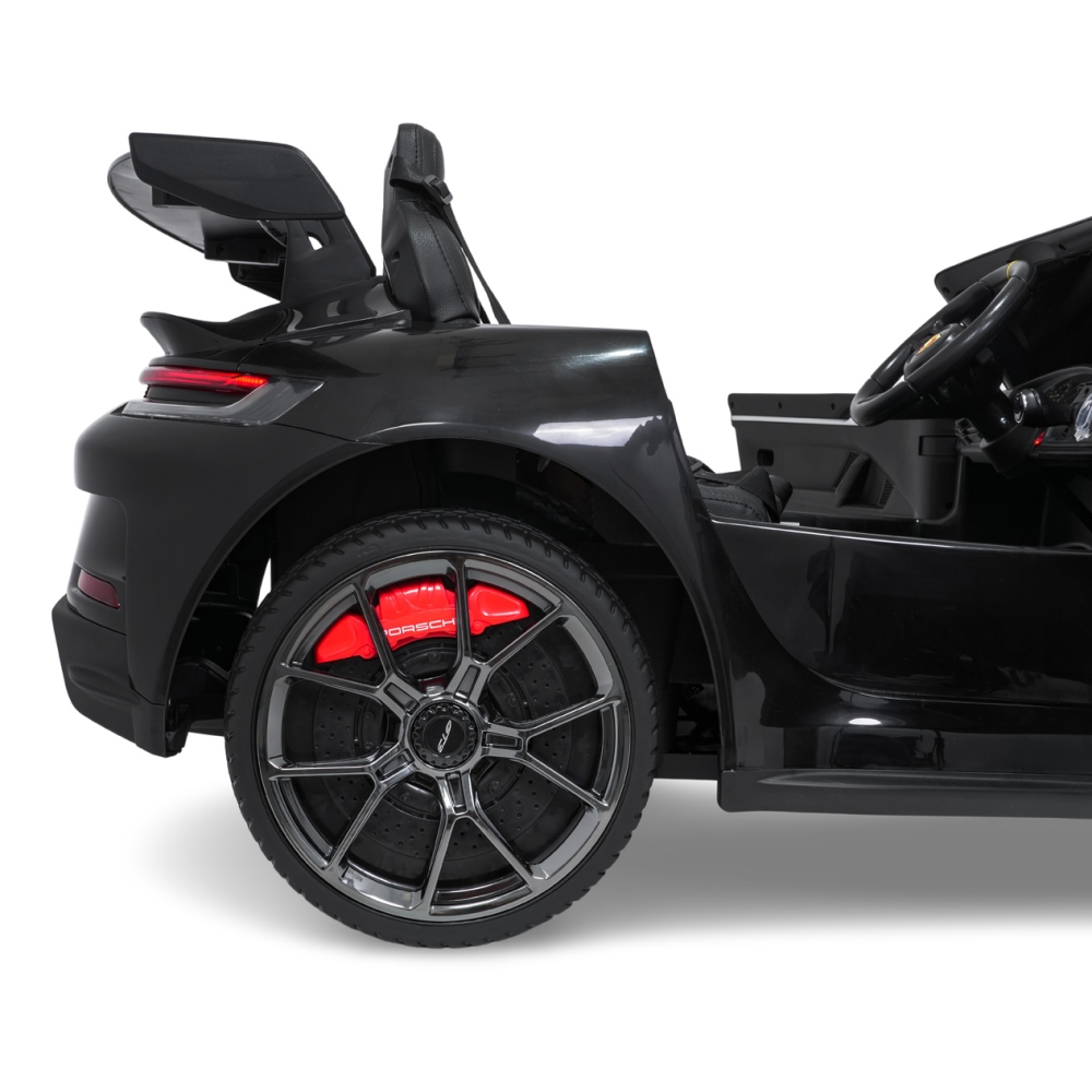 Dvivietis elektromobilis Porsche 911 GT3 STRONG, Black-Elektromobiliai vaikams, Mašinos-e-vaikas