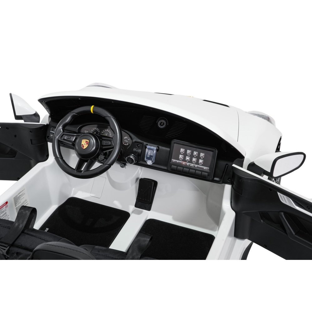 Dvivietis elektromobilis Porsche 911 GT3 STRONG, White-Elektromobiliai vaikams, Mašinos-e-vaikas