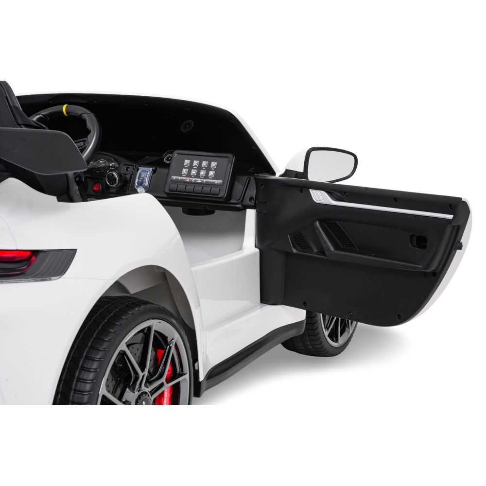 Dvivietis elektromobilis Porsche 911 GT3 STRONG, White-Elektromobiliai vaikams, Mašinos-e-vaikas