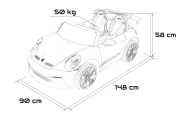 Dvivietis elektromobilis Porsche 911 GT3 STRONG, White-Elektromobiliai vaikams, Mašinos-e-vaikas