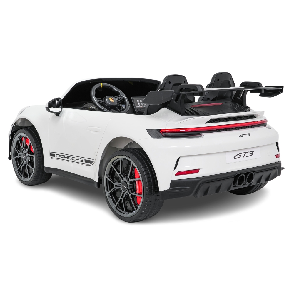 Dvivietis elektromobilis Porsche 911 GT3 STRONG, White-Elektromobiliai vaikams, Mašinos-e-vaikas