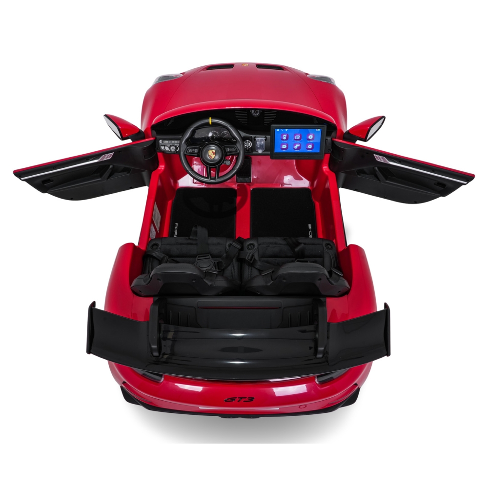 Dvivietis elektromobilis Porsche 911 GT3 STRONG MP4, Red-Elektromobiliai vaikams, Mašinos-e-vaikas