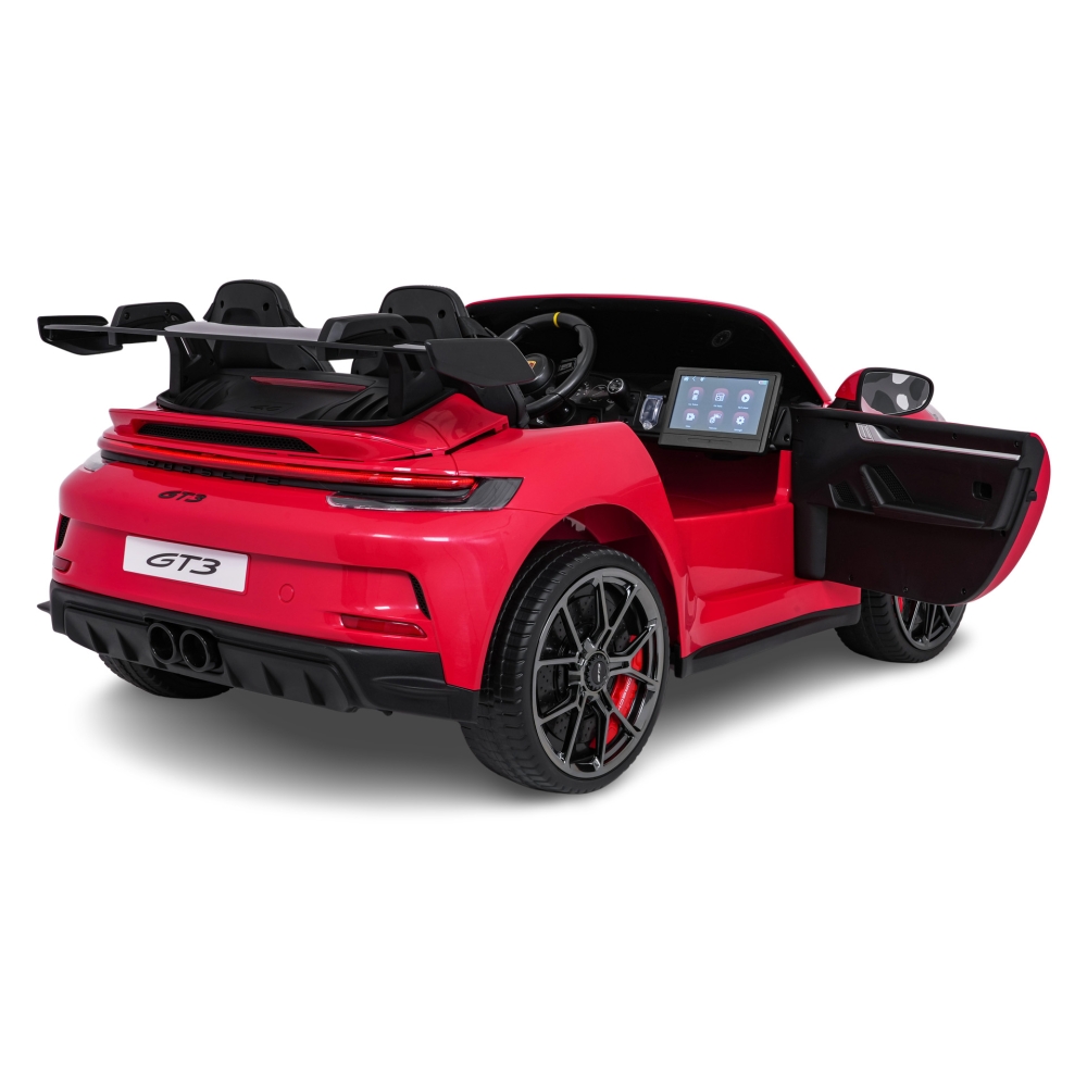 Dvivietis elektromobilis Porsche 911 GT3 STRONG MP4, Red-Elektromobiliai vaikams, Mašinos-e-vaikas