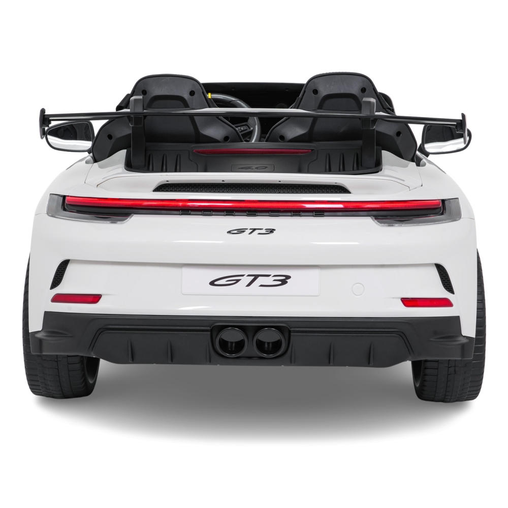 Dvivietis elektromobilis Porsche 911 GT3 STRONG MP4, White-Elektromobiliai vaikams, Mašinos-e-vaikas